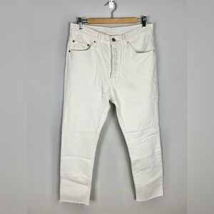 LEVI'S 501 Premium Jeans Cream 31 Cotton High Rise Neutral Spring Straight Leg